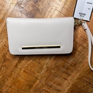 Steve Madden Ivory Wristlet with Gold Detail